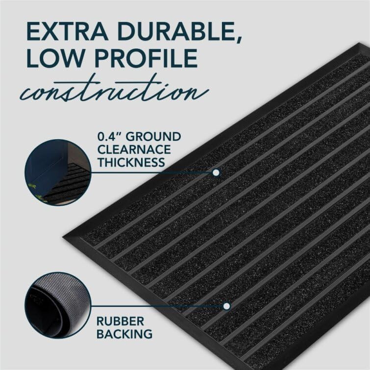 ubdyo Extra Durable Door Mat - Dirt Trapping Outdoor Welcome Mats - Non-Slip Outdoor Indoor Entrance - Low Profile Front Doormat (30" x 17", Bright Brown)