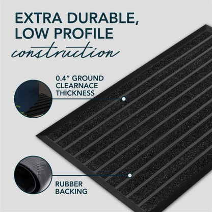 ubdyo Extra Durable Door Mat - Dirt Trapping Outdoor Welcome Mats - Non-Slip Outdoor Indoor Entrance - Low Profile Front Doormat (30" x 17", Bright Brown)