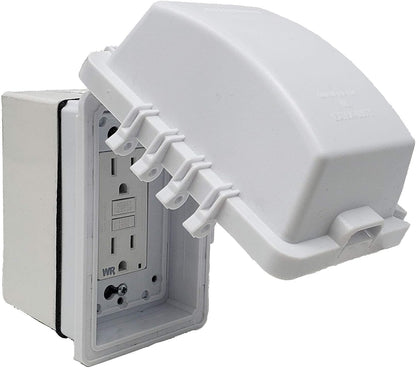 Sealproof 1-Gang Weatherproof In Use Outlet Cover | Horizontal/Vertical Outdoor Plug and Receptacle Protector, Lockable Bubble Cover, UL Extra Duty Compliant, 18 Configurations, Gray