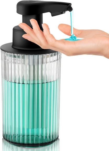 Automatic Soap Dispenser Foaming Touchless: 9oz Black Plastic - Rechargeable Electric Smart Auto Foam Soap Dispenser - Hand Dish Bathroom Kitchen