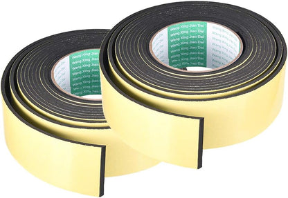 uxcell Sealing Foam Tape 5mm Wide 3mm Thick 4m/13ft Long, Self Adhesive Weather Strip for Window Door Insulation, Pack of 2