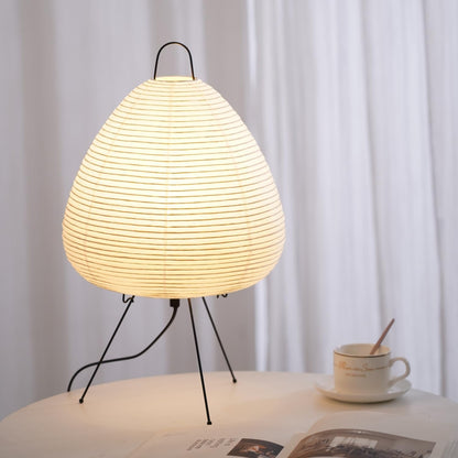 Japanese Noguchi Inspired Table Lamp Zen Rice Paper Lantern with Warm Light for Bedroom Living Room or Office Modern Japandi Decor(Segment)