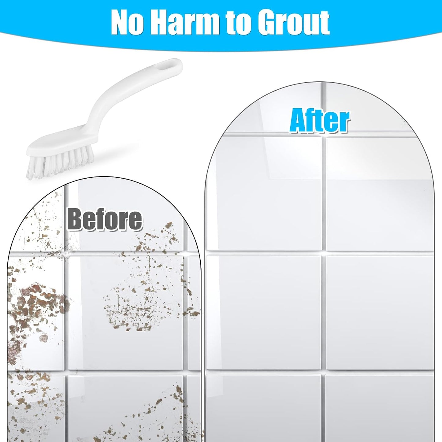 NQEUEPN 2pcs Grout Cleaner Brush for Tile Floors, V-Shaped Handheld Stiff Shower Gap Cleaning Scrubber with Hard Bristles, Grout Brush for Shower Tile, Door Groove Gap, Bathroom, Kitchen, Window