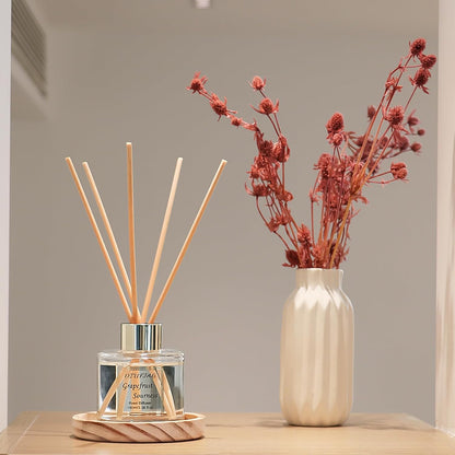 100ml Scent Diffuser with 6 Fiber Sticks, 3.5 oz Reed Diffuser Set Aromatherapy Fragrance Diffusers Air Fresheners for Home Bedroom Bathroom (Coconut)