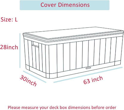 Himal Deck Box Cover, Waterproof 600D Oxford, 63 x 30 x 28 in | Heavy-Duty 600D Fabric, Waterproof Protection, UV Resistant, Outdoor Storage Cover, Waterproof Outdoor Furniture Covers