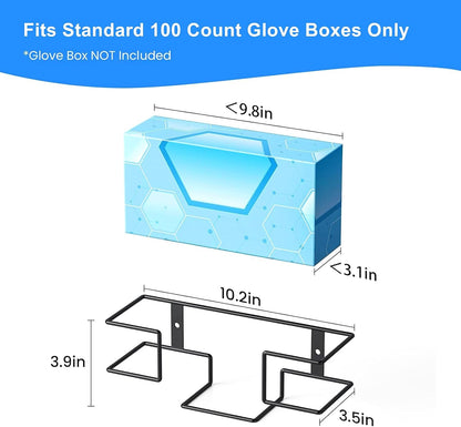 THYGIFTREE Glove Box Holder Wall Mount, Metal Dispenser Rack for Standard 100 Count Disposable Nitrile, Latex & Vinyl Glove Boxes, for Kitchen, Bathroom, Garage, White