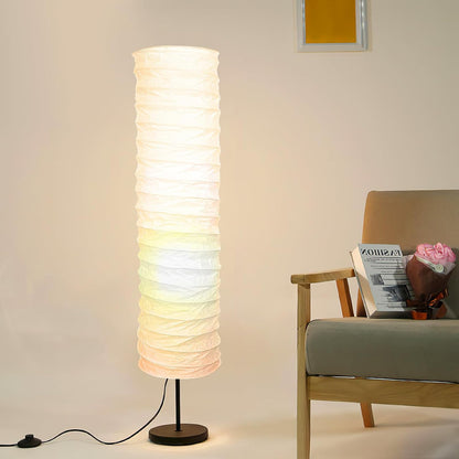 STOBOK Rice Paper Floor Lamp Shade Replacement, 36-inch Standing Paper Lampshade, Japanese Style Long Lamp Shade Only, Foldable Light Cover for Living Room Bedroom Hotel Decor, White