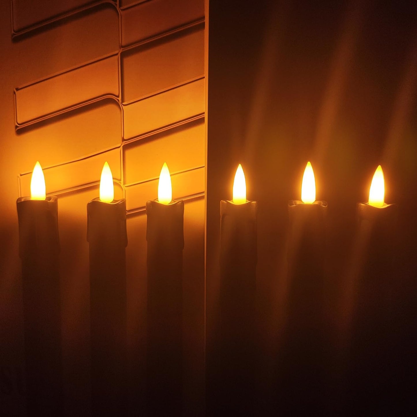 Flameless Taper Candles with Remote, 6.7 Inch Short Taper Candles Battery Operated with Flickering 3D Flame, Led Candle Sticks Safe for Windowsill Wedding Home Christmas Decor, Ivory, Set of 6