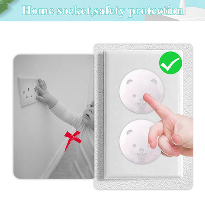 Fielect Outlet Plugs Covers Childproof EU Plug Protectors Electric Socket Cover Electrical Protector 2-Hole White 30Pcs