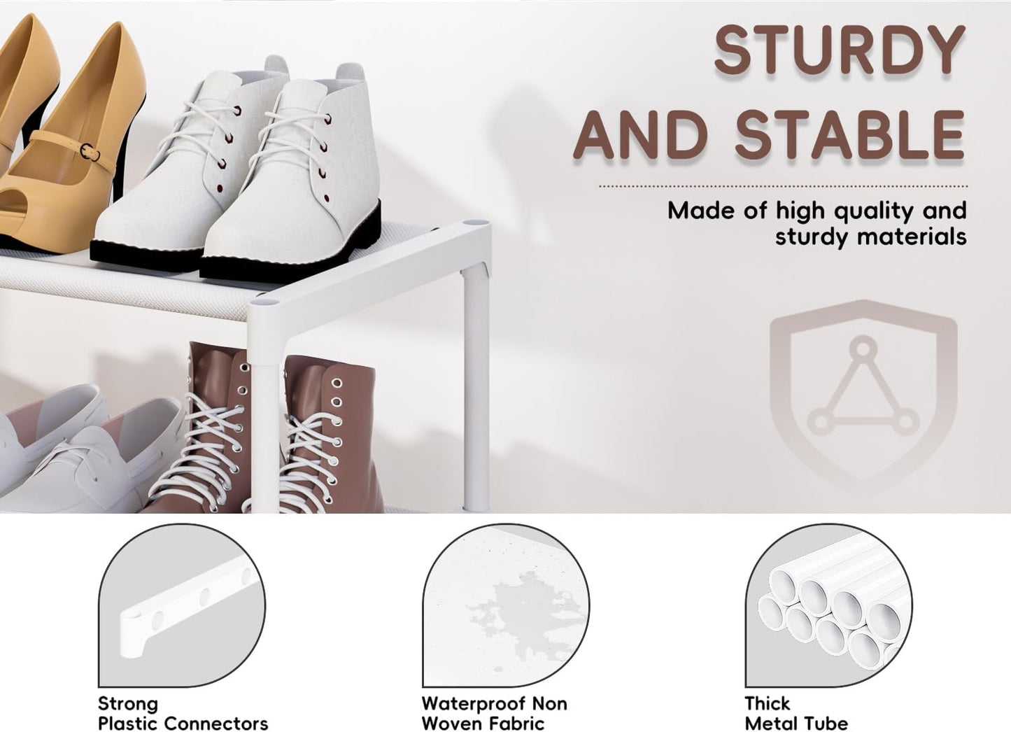 LUKYTOWER Extra Long Shoe Rack 2 Tier Shoe Storage Organizer Wide Stackable Shoe Organizer Racks for Closet Entryway,Shoe Shelf Stand Sturdy Durable Shoes Rack Holder Save Space