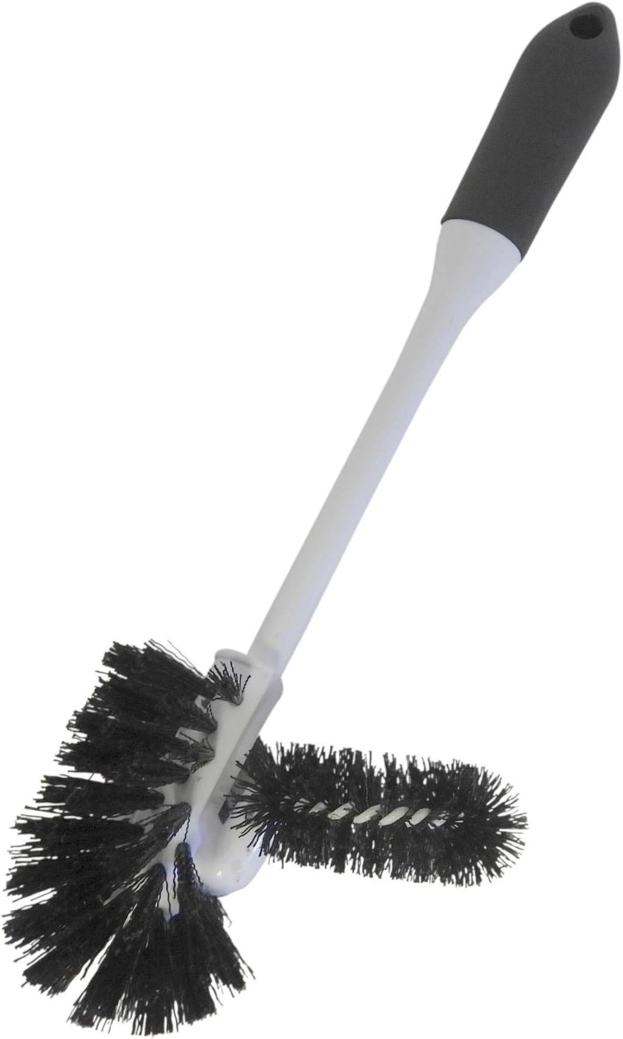 Toilet Bowl Brush Set with Rim Cleaner and Holder – Bathroom Cleaning Brush with Under-Rim Scrubber and Stable Storage Caddy