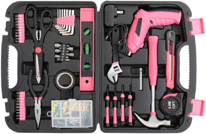 148 Pieces Tool Set,House Repairing Hand Tool Kits,Portable Complete Basic Repair General Hand Tool Sets for Men Women,Home Basic Repair Tool Kit,with Storage Case,for DIY Home Maintenance (Red)