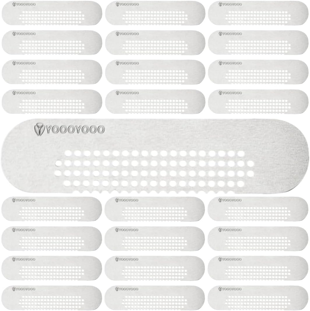 25PCS 304 Stainless Steel More Durable Window Weep Hole Screen Patch Drain Quickly PET Self Adhesive More Sticky & Waterproof (2.36in*0.59in(6cm*1.5cm))