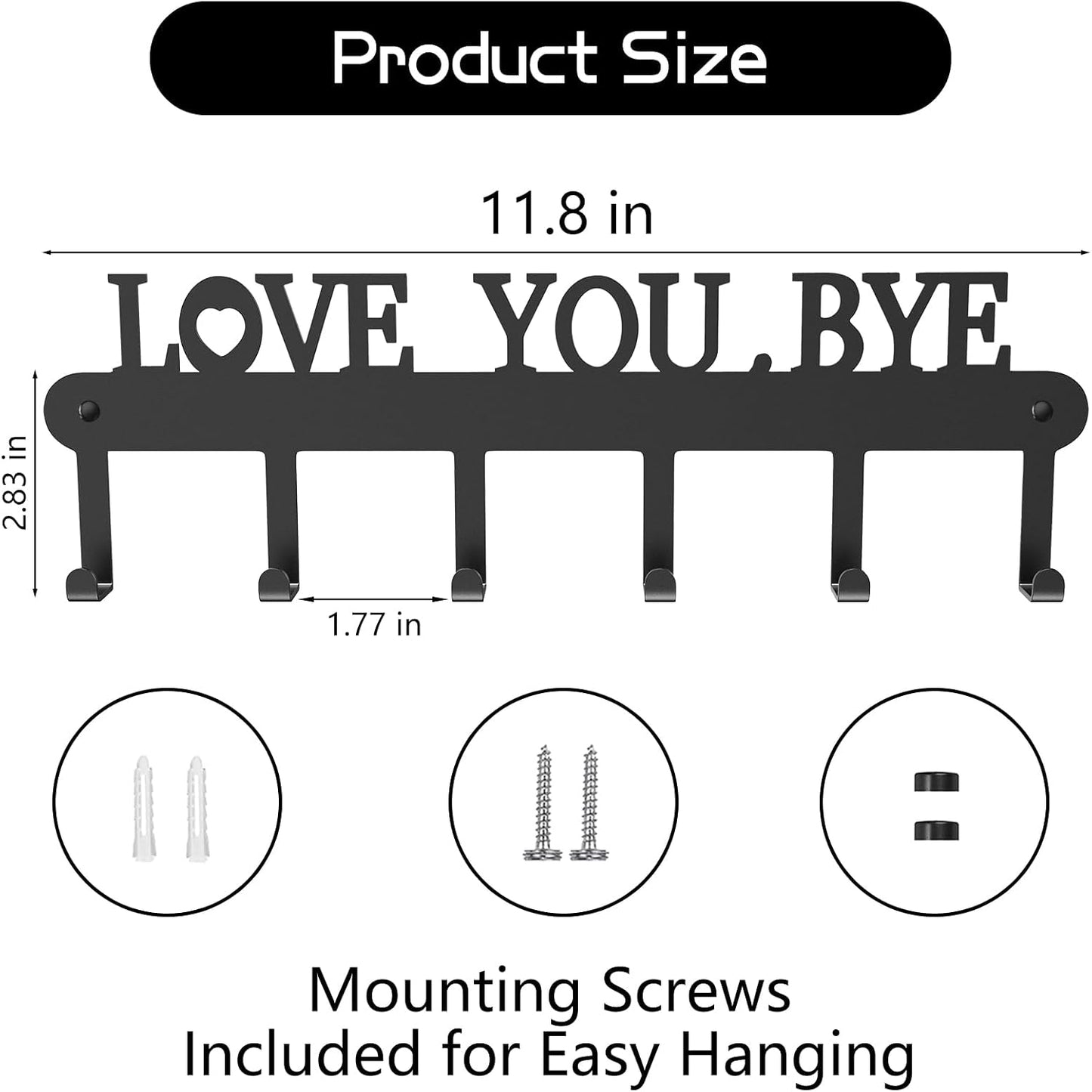 2 Pack Key Holder Wall Mount, Wall Mount Key Holder, Key Hooks Hanging Keys, Key Hanger with 8 Hooks, No-Drill Decorative White Key Rack for Living Room, Kitchen, or Bathroom