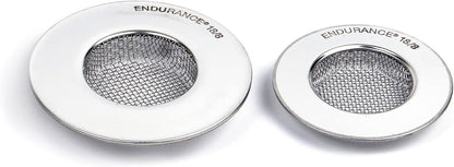 RSVP International Endurance® Stainless Steel Large Sink Strainer, 4.5" | Traps Food Scraps | Polished Finish with Precision Pierced Holes | Dishwasher Safe