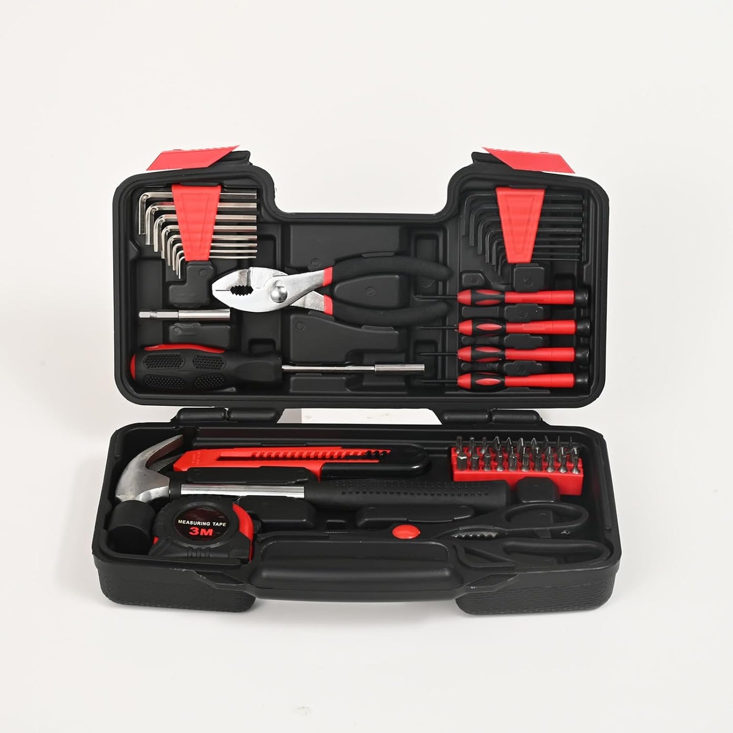 144-Piece General Household Hand Tool Kit with Plastic Toolbox Pink | Basic General Hand Tool Kit, Household Tool Set, for Home Repair, Office & College Dormitory Use, Daily Use for Women