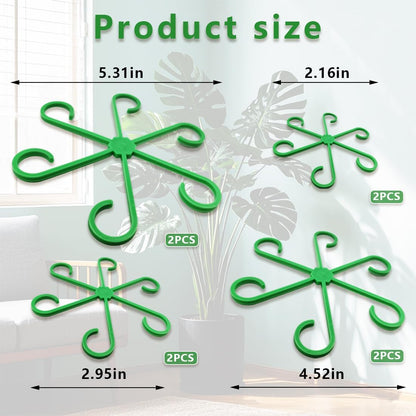 8PCS Climbing Plant Stem Supports 4 Sizes, Reusable Plastic Stakes Indoor/Outdoor Garden Flower Growth Accessories Stem Holder for Thriving Plant Growth
