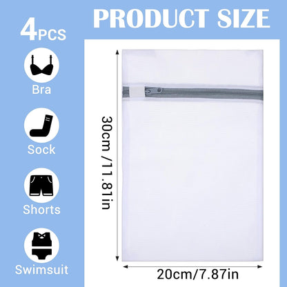 Ouligay 4 Pack Small Mesh Laundry Bags for Delicates 8x12 Inch Mini Lingerie Bags for Washing Delicates Small Bra Washing Bag for Delicate, Lingerie, Bra, Socks, Intimates and Underwear 20x30cm