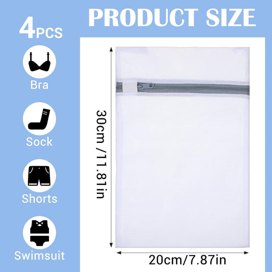 Ouligay 4 Pack Small Mesh Laundry Bags for Delicates 8x12 Inch Mini Lingerie Bags for Washing Delicates Small Bra Washing Bag for Delicate, Lingerie, Bra, Socks, Intimates and Underwear 20x30cm
