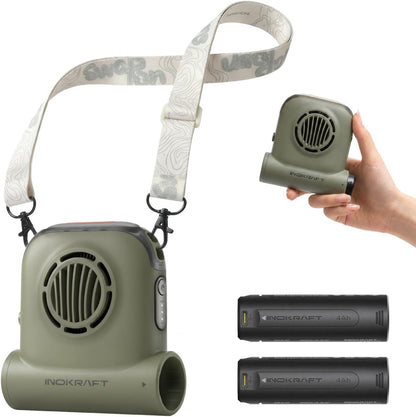 InoKraft Portable Fan Rechargeable for Hiking & Camping, Clip-On Waist Fan with Swappable 4Ah Rechargeable Battery, 49 ft/s Turbo Airflow, Up to 13H+ Runtime