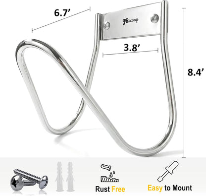 JBscoop Garden Hose Holder Stainless Steel Small Wall Mount Garden Hose Hook, Ideal for Water, Air, Hydraulic Hose, Ropes, Extension Cords Heavy Duty & Rust Proof, Size:6.3x7x6.3 Set of 1