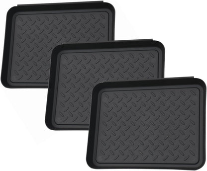 DZS 3 Packs Plastic Shoe Tray and Boot Mat, Durable Waterproof Entryway Tray for Indoor Use, Multi-Set for Muddy & Wet Footwear