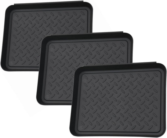 DZS 3 Packs Plastic Shoe Tray and Boot Mat, Durable Waterproof Entryway Tray for Indoor Use, Multi-Set for Muddy & Wet Footwear