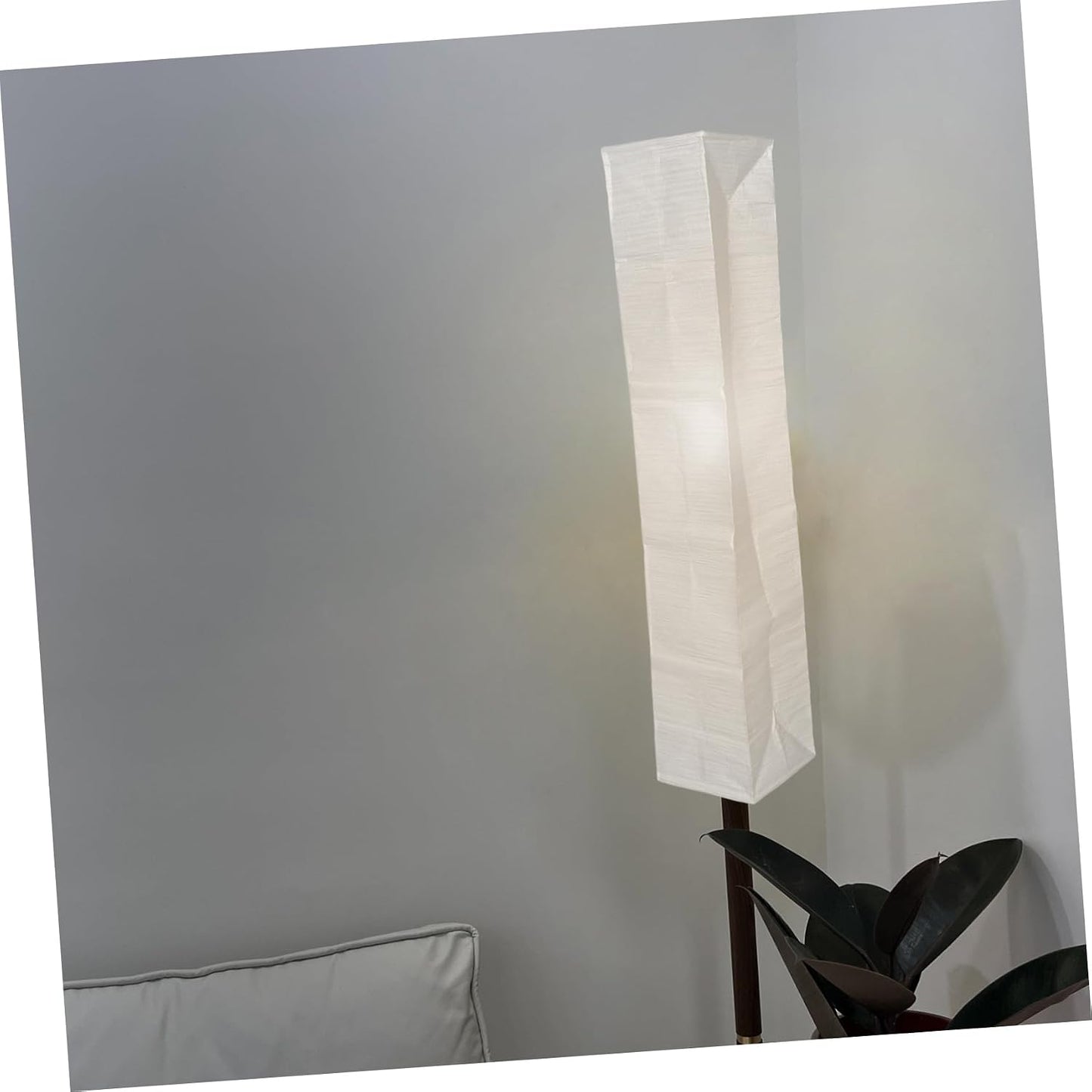 Foldable Japanese Paper Floor Lamp Shade Replacement with Soft Light for Living Room Bedroom Office - Easy Installation Modern Design 49.2X9.8X9.8In