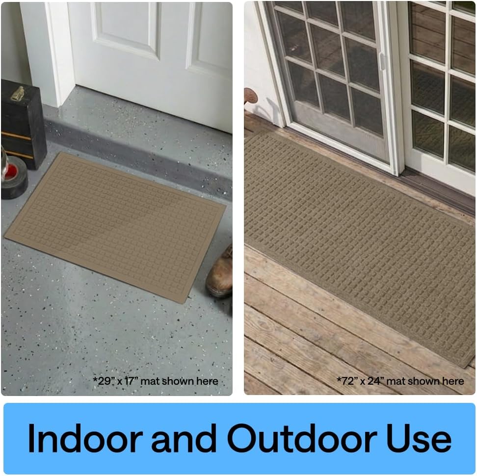 GORILLA GRIP® Ultra Absorbent Front Door Mat Outside Entrance, Traps Dirt and Moisture, HydroABSORB Indoor Outdoor Doormat Holds Up to 1.7 Cups Water, Stain and Fade Resistant Welcome Mat, 29x17 Black