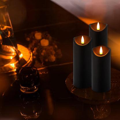 YOROXRG Set of 24 Waterproof Outdoor Flameless Candles, LED Candles with 4 Remote and Timer,(H 4" 5" 6" x D 2.2"),for Christmas,Halloween,Wedding,Festival