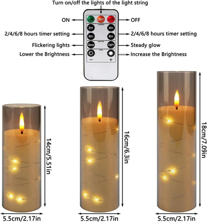 YOROXRG Set of 24 Waterproof Outdoor Flameless Candles, LED Candles with 4 Remote and Timer,(H 4" 5" 6" x D 2.2"),for Christmas,Halloween,Wedding,Festival