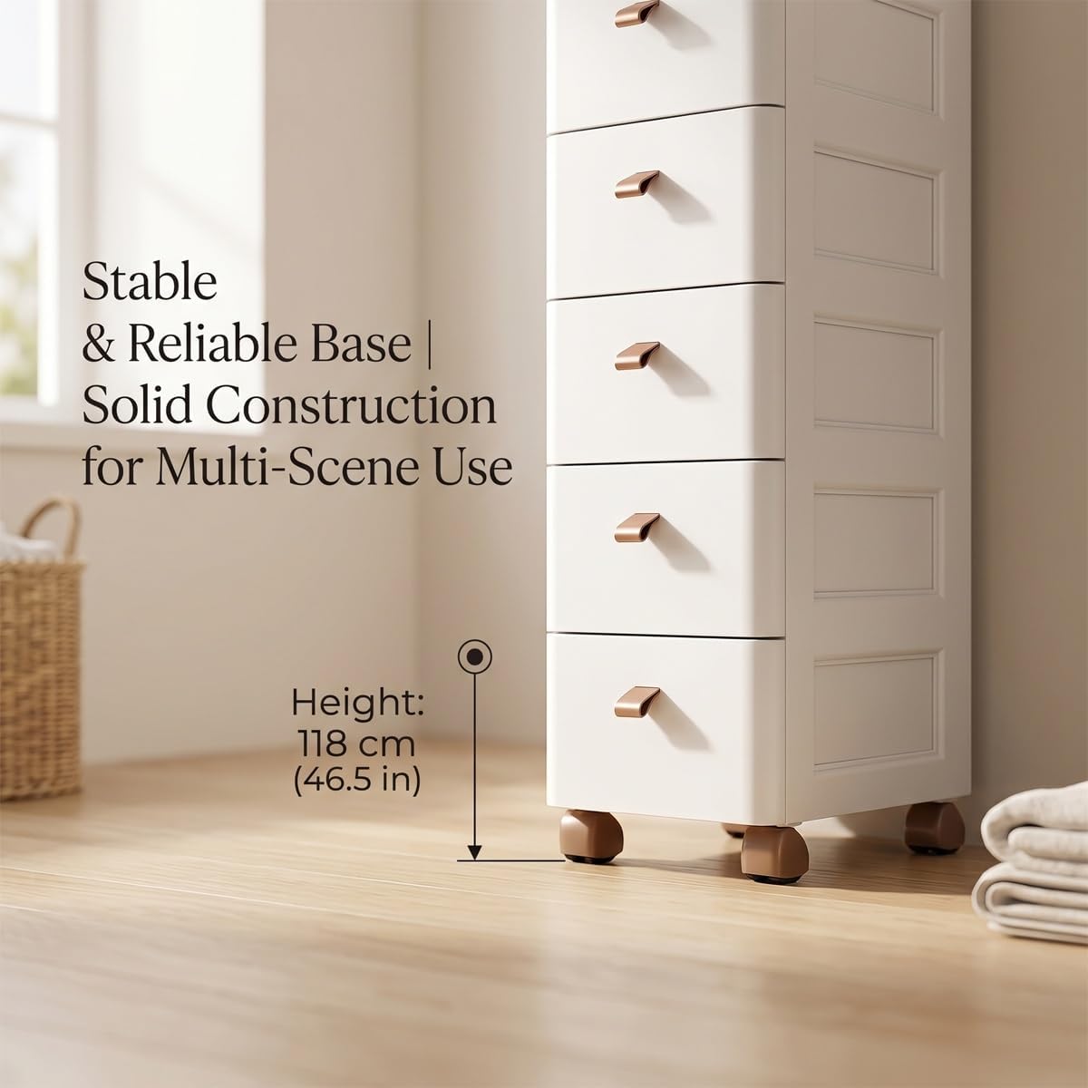 Slim Rolling Storage Cart for Narrow Gaps, 7-Tier Tall Narrow Storage Cabinet with Wheels, Space Saving Organizer for Kitchen, Bathroom, Laundry(A,30cm/11.8in 3-Tier)