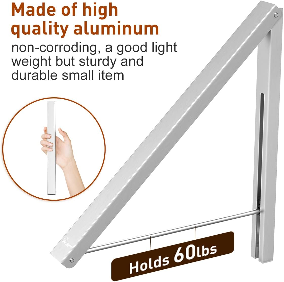 Drying Rack Wall Mounted Clothes Hanger Folding Wall Coat Racks Aluminum Home Storage Organiser Space Savers