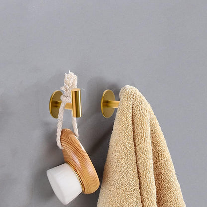Vuzvuv Adhesive Hooks White SUS304 Stainless Steel - Self Adhesive Heavy Duty Waterproof Wall Hooks for Towel, Coat, Robe in Bathrooms Kitchen Hotel (2-Pack)