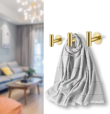 Bntuk Adhesive Hooks Heavy Duty Wall Hooks Stainless Steel Waterproof Shower Hook, Adhesive Holder Coat Hook for Hanging, Wall Mounted Towel Hooks for Bathroom Glass Window- 2 Pack
