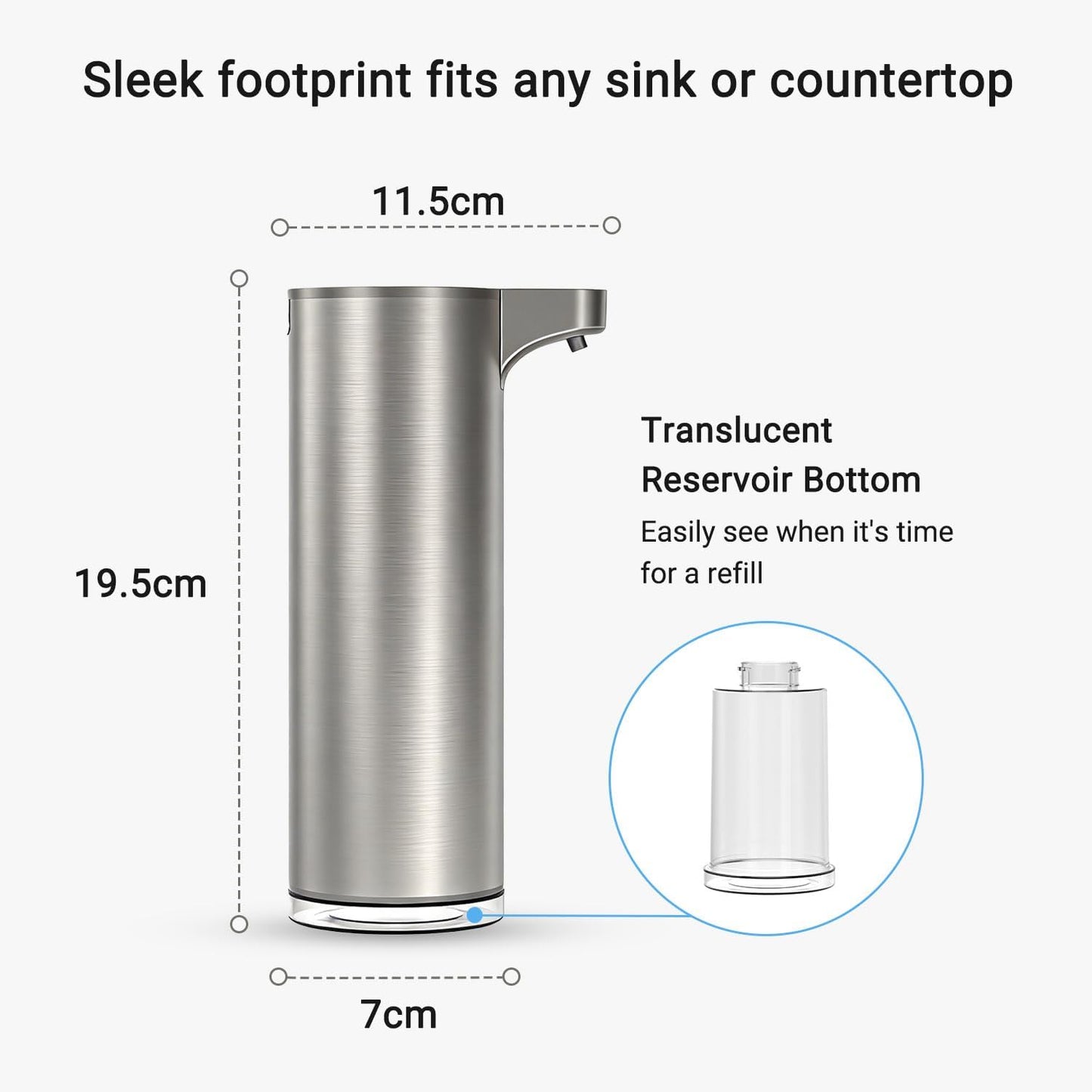 LAOPAO Automatic Soap Dispenser Foaming: Rechargeable Touchless Soap Dispenser Stainless Steel Foam Soap Dispenser for Bathroom Hand Soap Pump for Kitchen Xmas Gift, 9oz, White