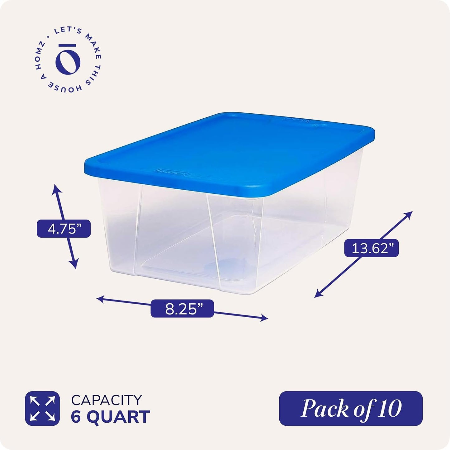 HOMZ 2-Pack Snaplock, Small Clear Plastic Storage Organizer Bins w/ Lids, 28 Quart, Gray - Stackable Container Boxes for Bedroom, Bathroom, Garage, and Office Organization
