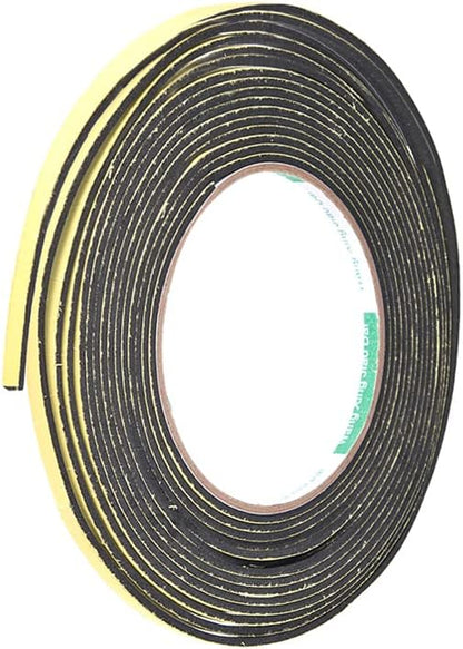 uxcell Sealing Foam Tape 5mm Wide 3mm Thick 4m/13ft Long, Self Adhesive Weather Strip for Window Door Insulation, Pack of 2