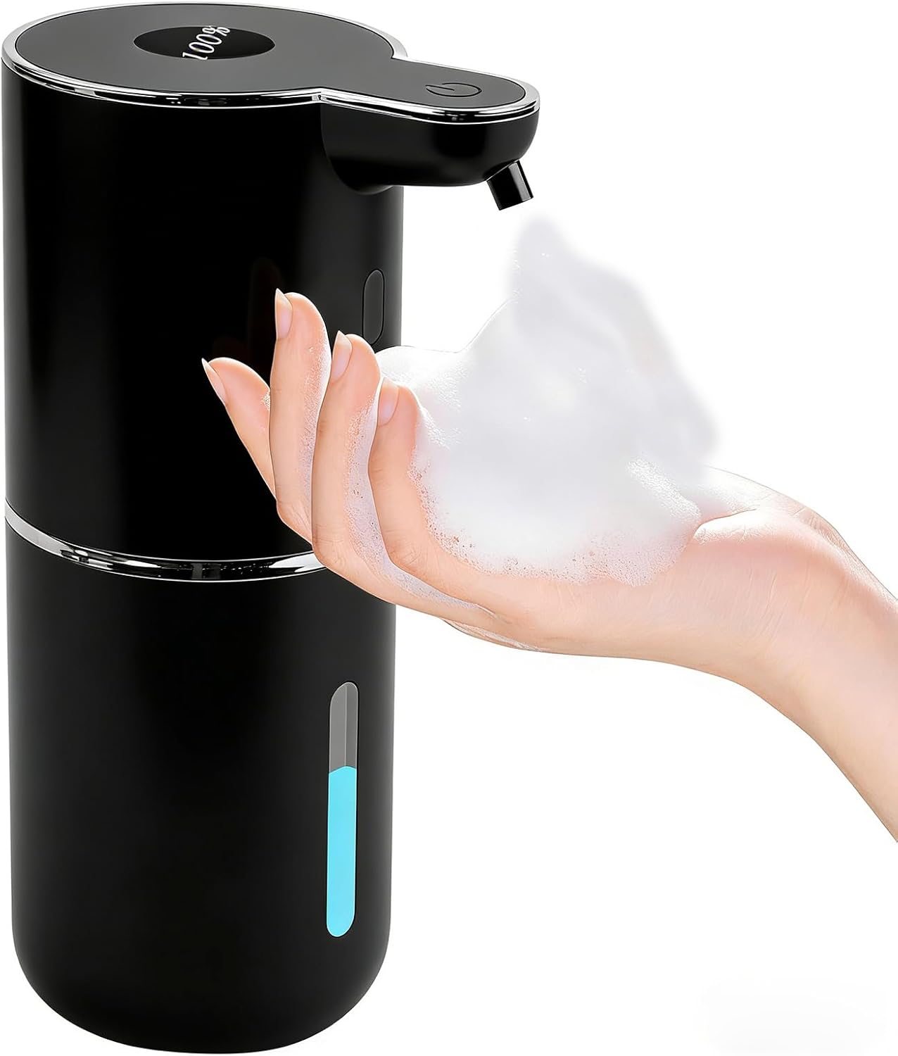 Automatic Soap Dispenser,6-Level Foaming Hand Soap Dispenser,Touchless Dish Soap Dispenser for Kitchen Bathroom,Ipx5 Waterproof,1200mah Rechargeable,12.8oz/380ml,Wall Mount & Countertop