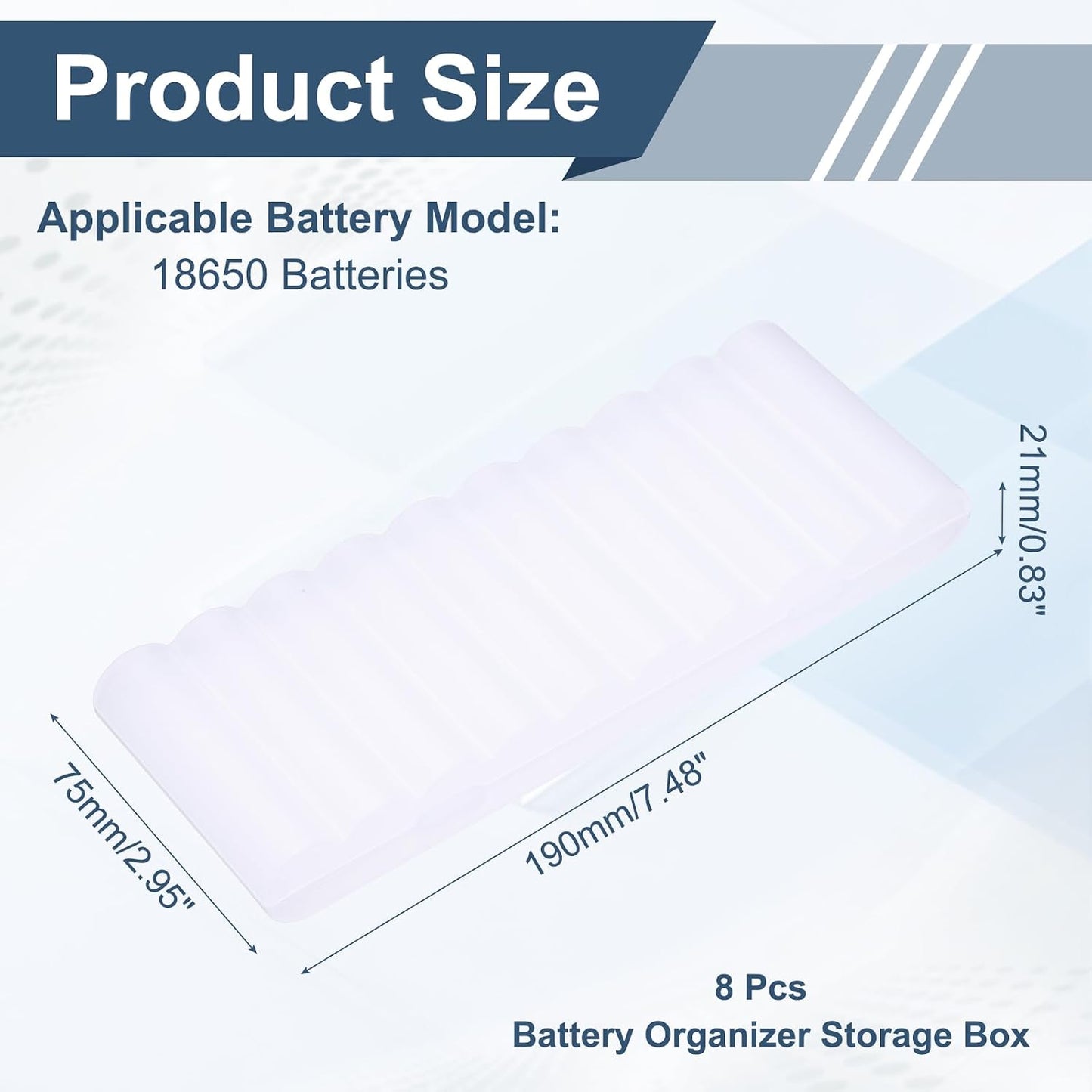 MECCANIXITY Battery Organizer Storage Box, 10 x AAA Batteries Plastic Clear Battery Storage Case Holder Garage Container Portable Organizer for Travelling, Home, Office, Garage (Pack of 2)