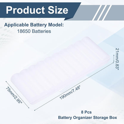 MECCANIXITY Battery Organizer Storage Box, 10 x AAA Batteries Plastic Clear Battery Storage Case Holder Garage Container Portable Organizer for Travelling, Home, Office, Garage (Pack of 2)