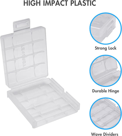 Tenergy 10 Pack Plastic Storage Case for AA/AAA Batteries (Batteries Sold Separately)