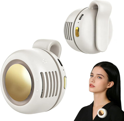 Portable Fan,2-in-1 Waist Clip On Bladeless, Ultra-Quiet Mini Personal Neck Fan 3 Speeds with 360°Adjustable Clip USB Rechargeable for Hiking,Office & Outdoor