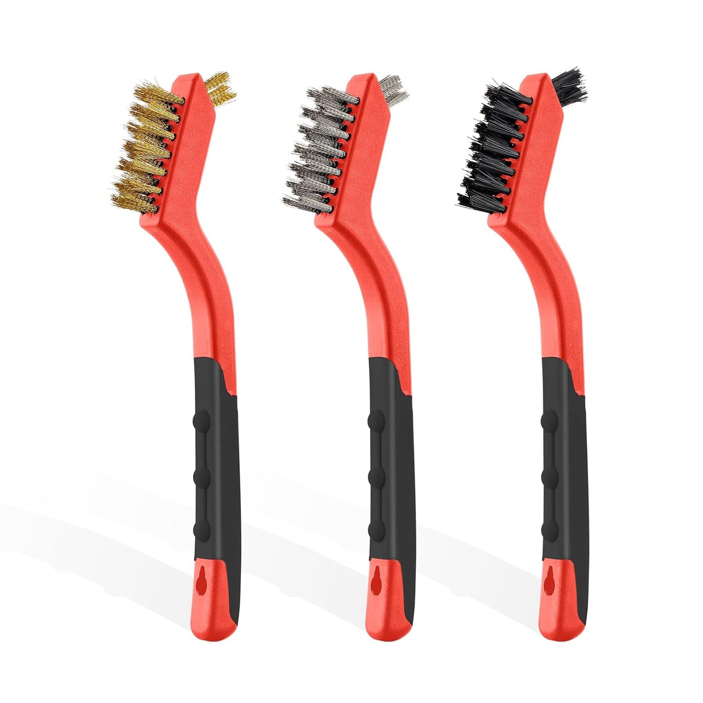 MAXMAN Small Cleaning Brush, Nylon Cleaning Brush 3-Pack, Hard Bristle Crevice Cleaning Brush, 7" Deep Clean Detailing Tools, Small Cleaning Brushes for Tight Spaces, Soft Nylon Bristles Brush, Pink