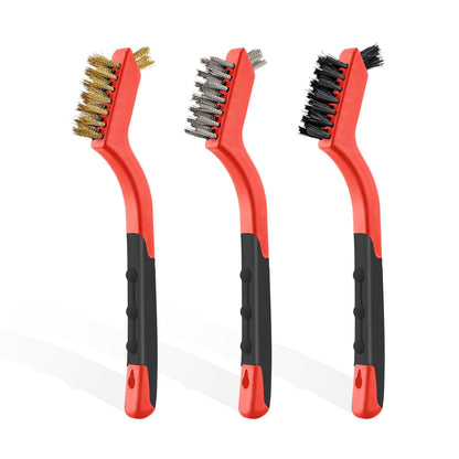 MAXMAN Small Cleaning Brush, Nylon Cleaning Brush 3-Pack, Hard Bristle Crevice Cleaning Brush, 7" Deep Clean Detailing Tools, Small Cleaning Brushes for Tight Spaces, Soft Nylon Bristles Brush, Pink