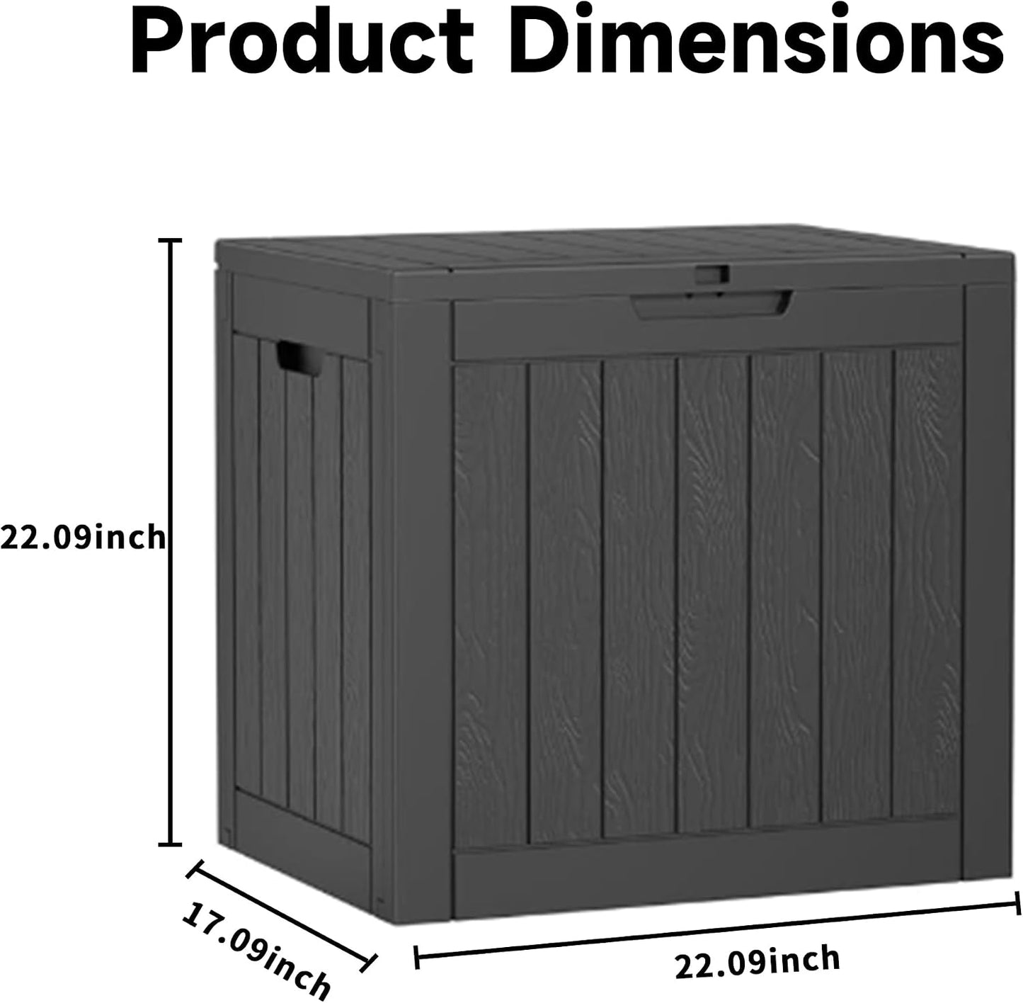 EasyUp 33 Gallon Resin Deck Box Waterproof, UV Resistant Outdoor Storage Box for Delivery, Porch, Patio and Garden, Stripe Black