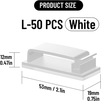 40 pcs Cable Clips with Strong Self-Adhesive, Outdoor Light Clips, White Cord Wire Clips, Nylon Cord Wall Finisher Wire Clamp for Home, Car, Office Desk Wire Management (White, XL-40 PCS)
