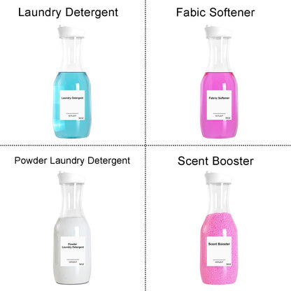 54 OZ Laundry Detergent Dispenser, Laundry Soap Dispenser, Liquid Laundry Detergent Container and Organizer, Clear Plastic Fabric Softener and Laundry Powder Dispenser for Laundry Room, 2Pack