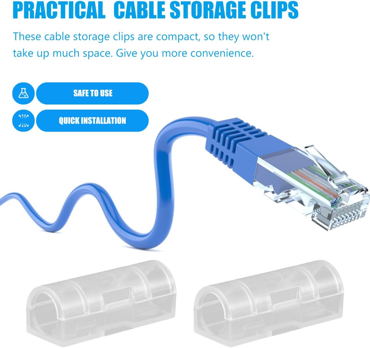 OSALADI 20 Pcs Self Adhesive Cable Clips Wall Line Card Wire Organizer for Desk and Wall Sticky Cord Clips for Cable Management Compact 1.29X0.51X0.47In
