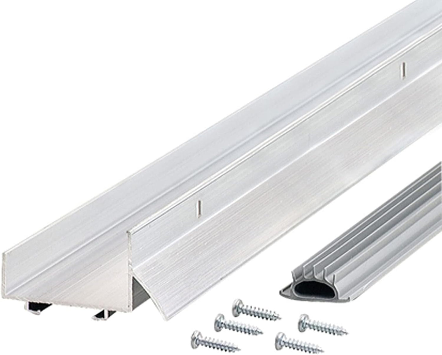 M-D Building Products 49000 36 in. Satin Nickel Aluminum U-Shape Screw-on Under Door Seal